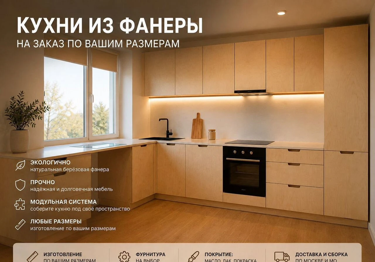 Кухня из фанеры в скандинавском стиле